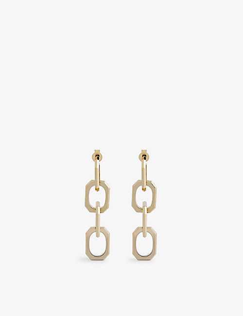 PD PAOLA: Signature Chain 18ct gold-plated earrings