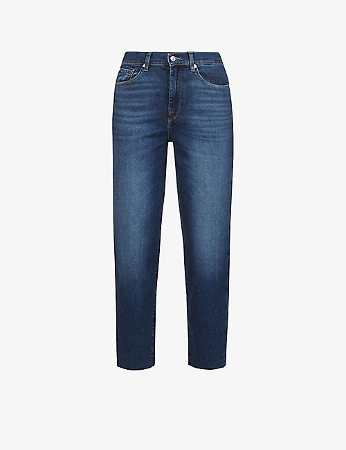 7 FOR ALL MANKIND: Malia Luxe Vintage straight-leg high-rise stretch-denim jeans