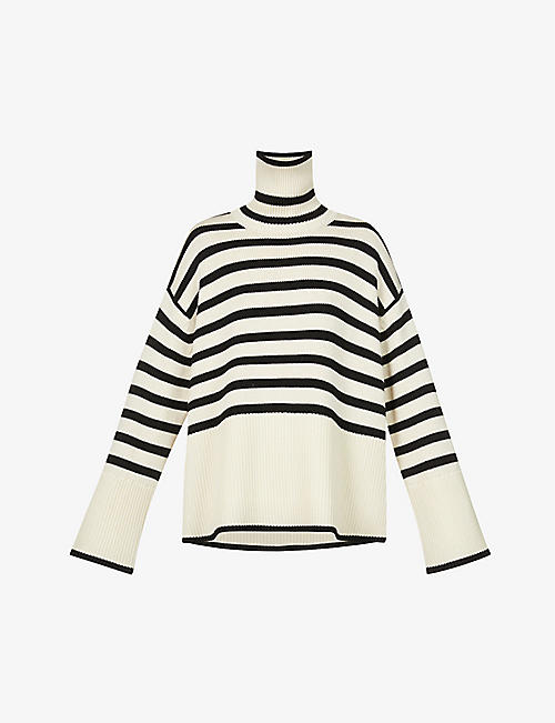 TOTEME: Turtleneck striped wool and organic-cotton jumper
