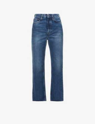 Frayed Hem Monogram Patch Jeans - Women - Ready-to-Wear