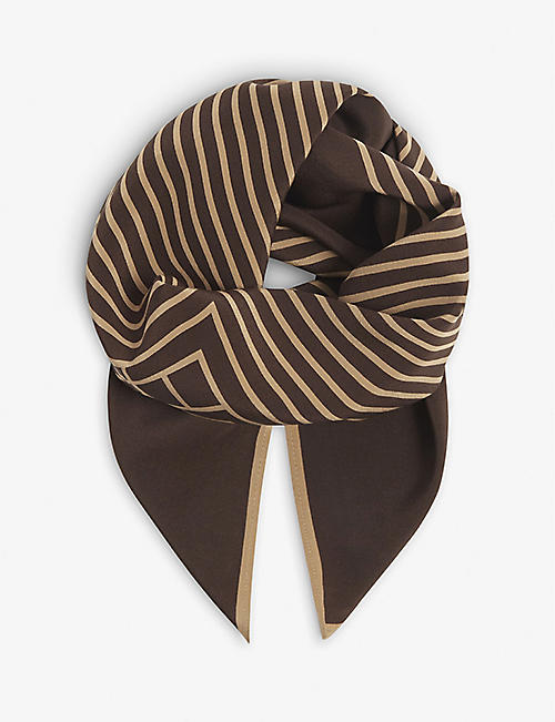 TOTEME: Monogram-print silk scarf