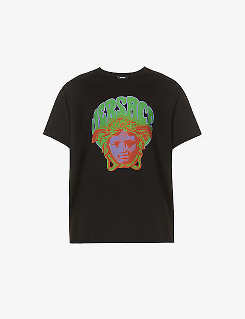 VERSACE: Medusa-print relaxed-fit cotton-jersey T-shirt