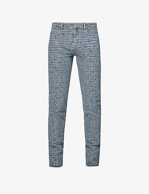 GIVENCHY: 4G-print slim-fit jeans
