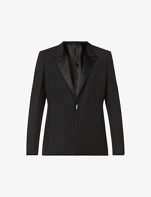 GIVENCHY: Single-breasted hooked wool-mohair blend blazer