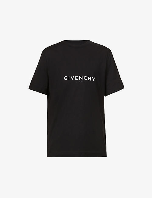 GIVENCHY: Brand-print slim-fit cotton-jersey T-shirt