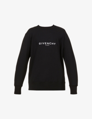 Givenchy Blue Logo Patterned Cotton Knit Crew Neck Sweater S