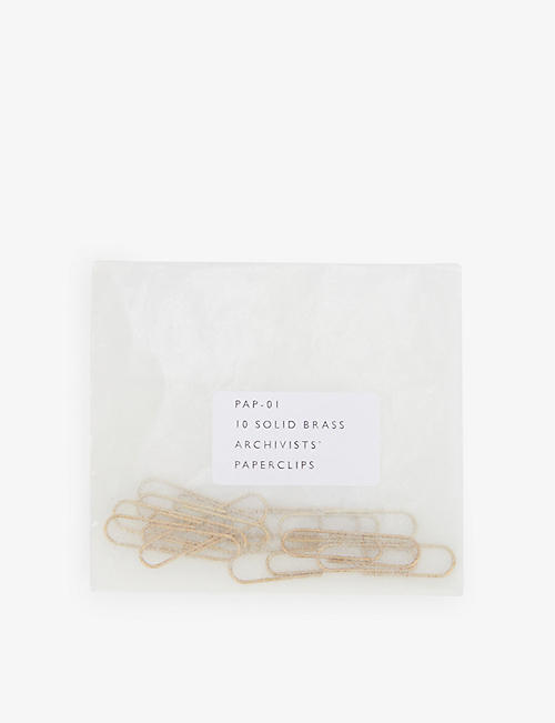 MARK + FOLD: Archivists pack of 10 brass paperclips