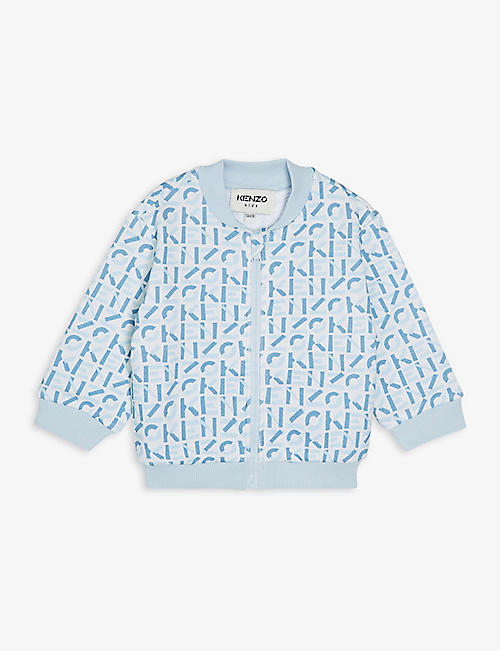 KENZO: Tonal monogram cotton sweatshirt 6-36 months