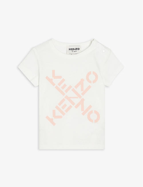 KENZO：Cross 徽标印花棉 T 恤 6 个月 - 3 岁