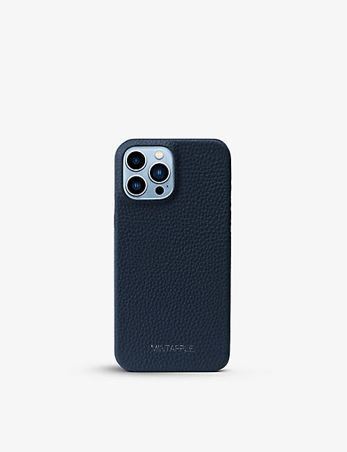 MINTAPPLE: Top Grain branded iPhone 13 Pro Max leather phone case