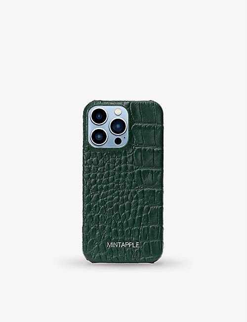 MINTAPPLE: Alligator-embossed leather iPhone 13 Pro case