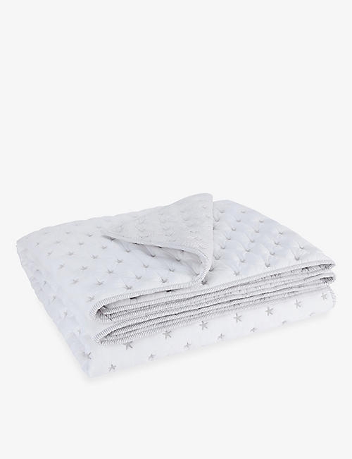 THE LITTLE WHITE COMPANY: Star-embroidered single quilted cotton blanket