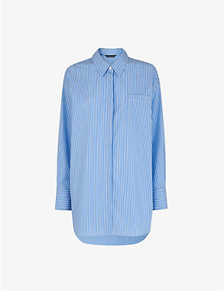 WHISTLES: Striped oversized-fit cotton shirt