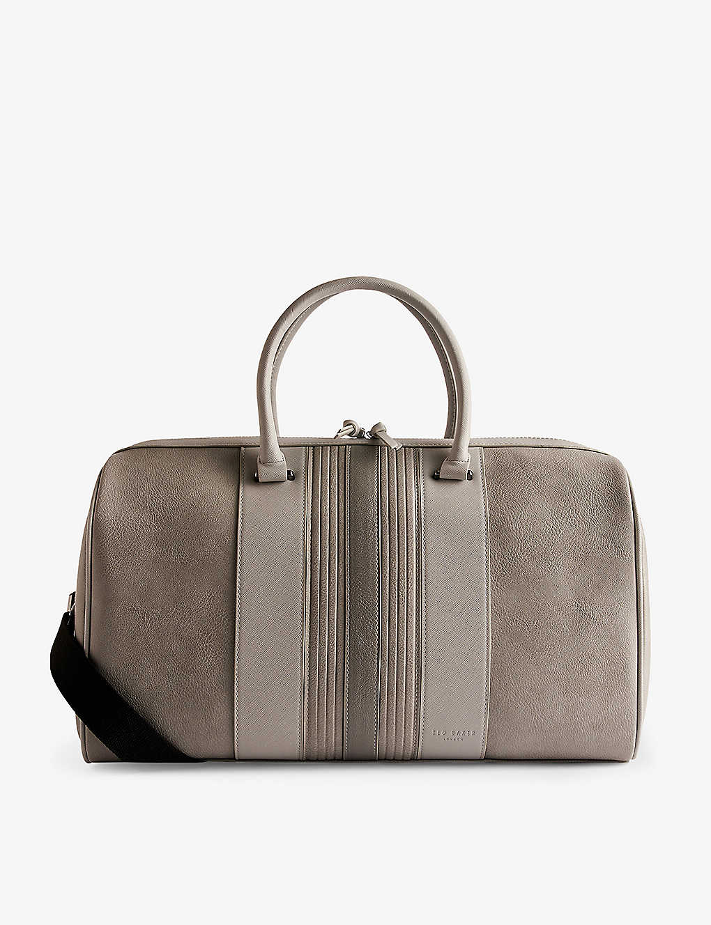 Shop Ted Baker Evyday Striped Pu Leather Holdall In Lt-grey