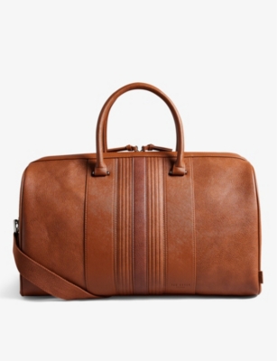 Ted Baker Tan Evyday Striped Pu Leather Holdall