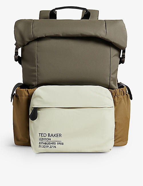 TED BAKER: Fredd colour-block woven backpack