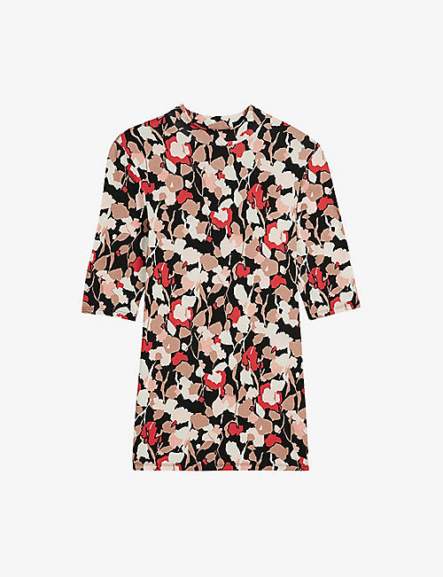 TED BAKER: Rives floral-print stretch-woven top