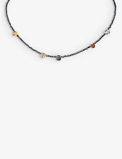 BY PARIAH: Kyanite 14ct yellow-gold vermeil sterling-silver, mixed gemstones and beaded necklace