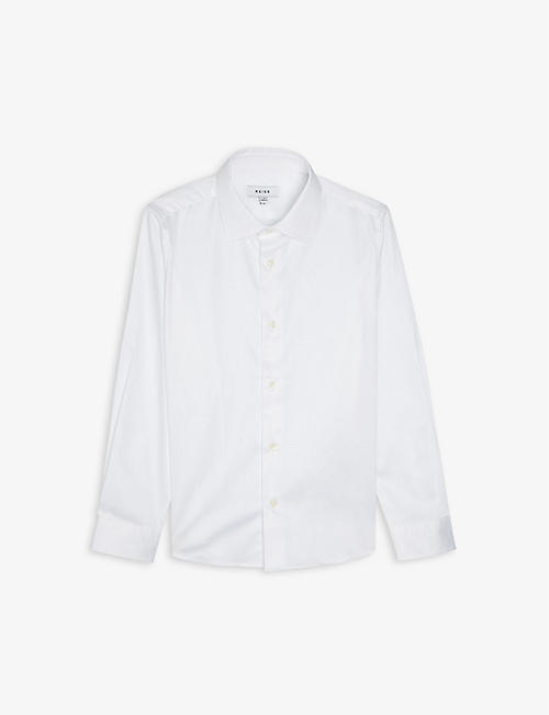 REISS: Slim-fit long-sleeved cotton shirt 4-9 years