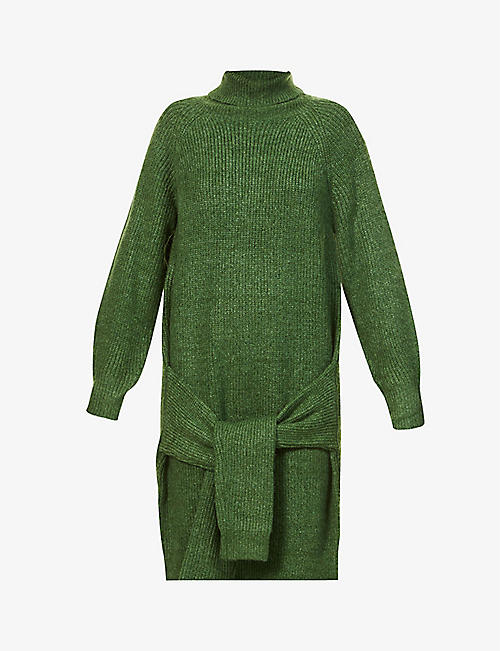 AMY LYNN: Turtleneck knitted midi dress