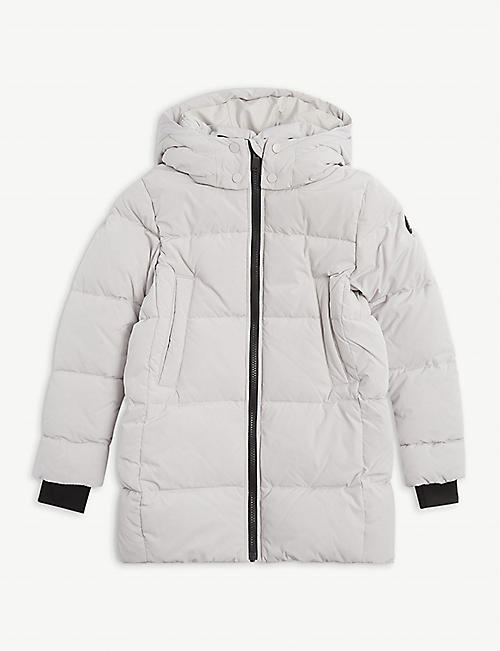 REISS: Quilted zipped shell hooded puffer jacket 4-9 years
