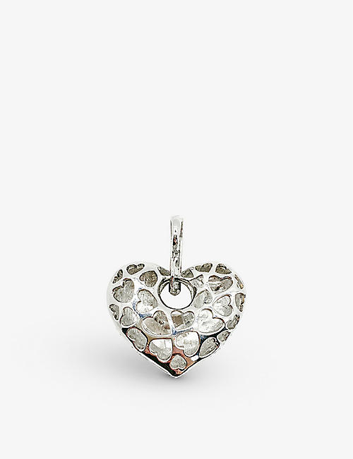 JENNIFER GIBSON JEWELLERY: Pre-loved Heart rhodium-plated and glass pendant
