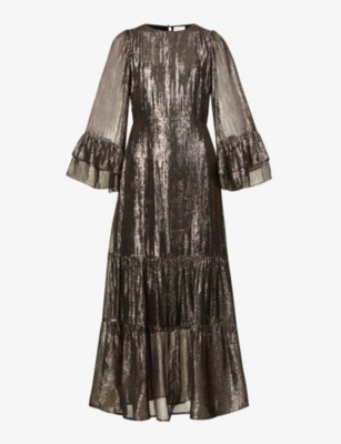 QUEENS OF ARCHIVE - Roxy metallic woven mid dress | Selfridges.com