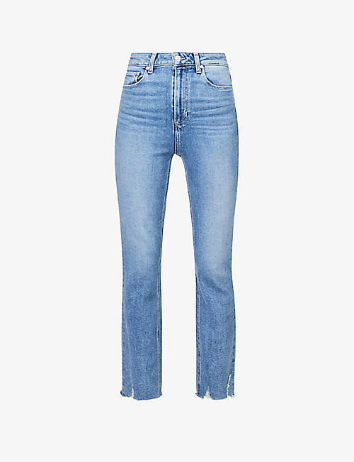 PAIGE: Ultra High Rise Cindy straight-leg stretch cotton-blend jeans