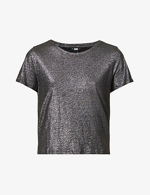 PAIGE: Deena scoop-neck cotton-blend T-shirt