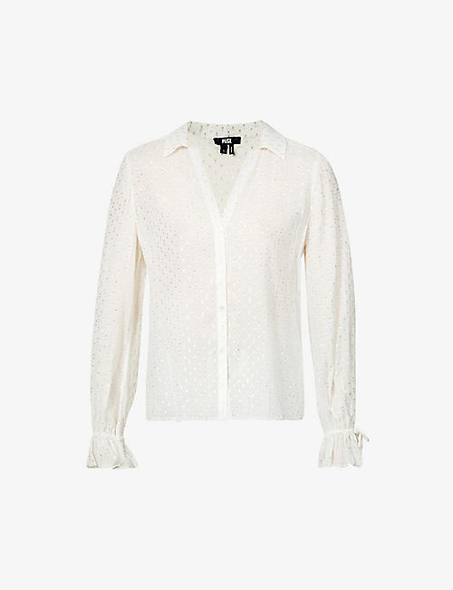 PAIGE: Alinah metallic-print crepe blouse