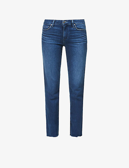 PAIGE: Amber straight-leg mid-rise stretch-cotton jeans