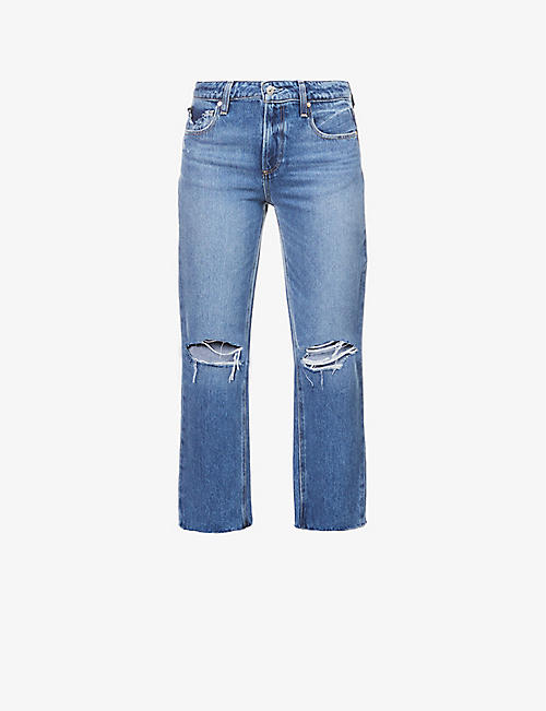 PAIGE: Noella straight denim high-rise jeans