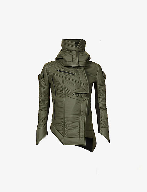 DEMOBAZA: Oneness high-neck hooded shell jacket