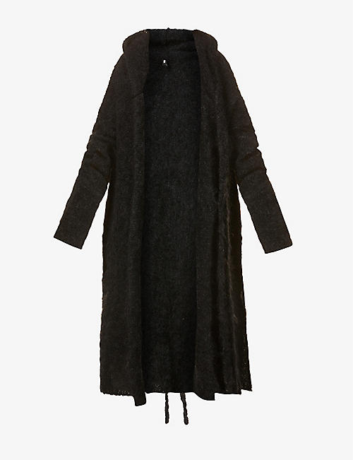 DEMOBAZA: Hooded oversized mohair-blend cardigan