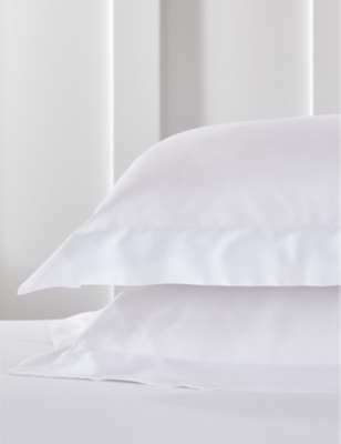 The White Company White Sateen Cotton Pillowcase 50cm X 75cm In White