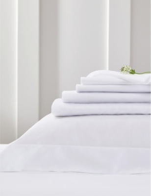 The White Company White Sateen Cotton Single Flat Sheet In White