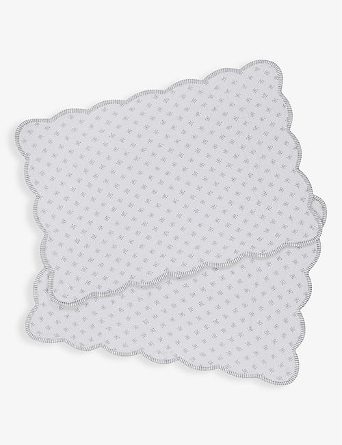 THE WHITE COMPANY: Brittany set-of-two reversible embroidered cotton placemats