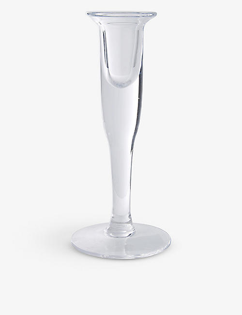 THE WHITE COMPANY: Thurlton medium glass candlestick holder 20cm