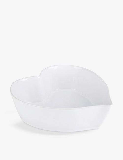 THE WHITE COMPANY: Porto medium heart-shaped stoneware serving dish 33cm