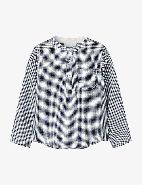 THE LITTLE WHITE COMPANY: Mini gingham-pattern cotton shirt 2-6 years