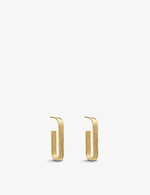 RACHEL JACKSON: Art Deco large 22ct yellow gold-plated sterling-silver earrings
