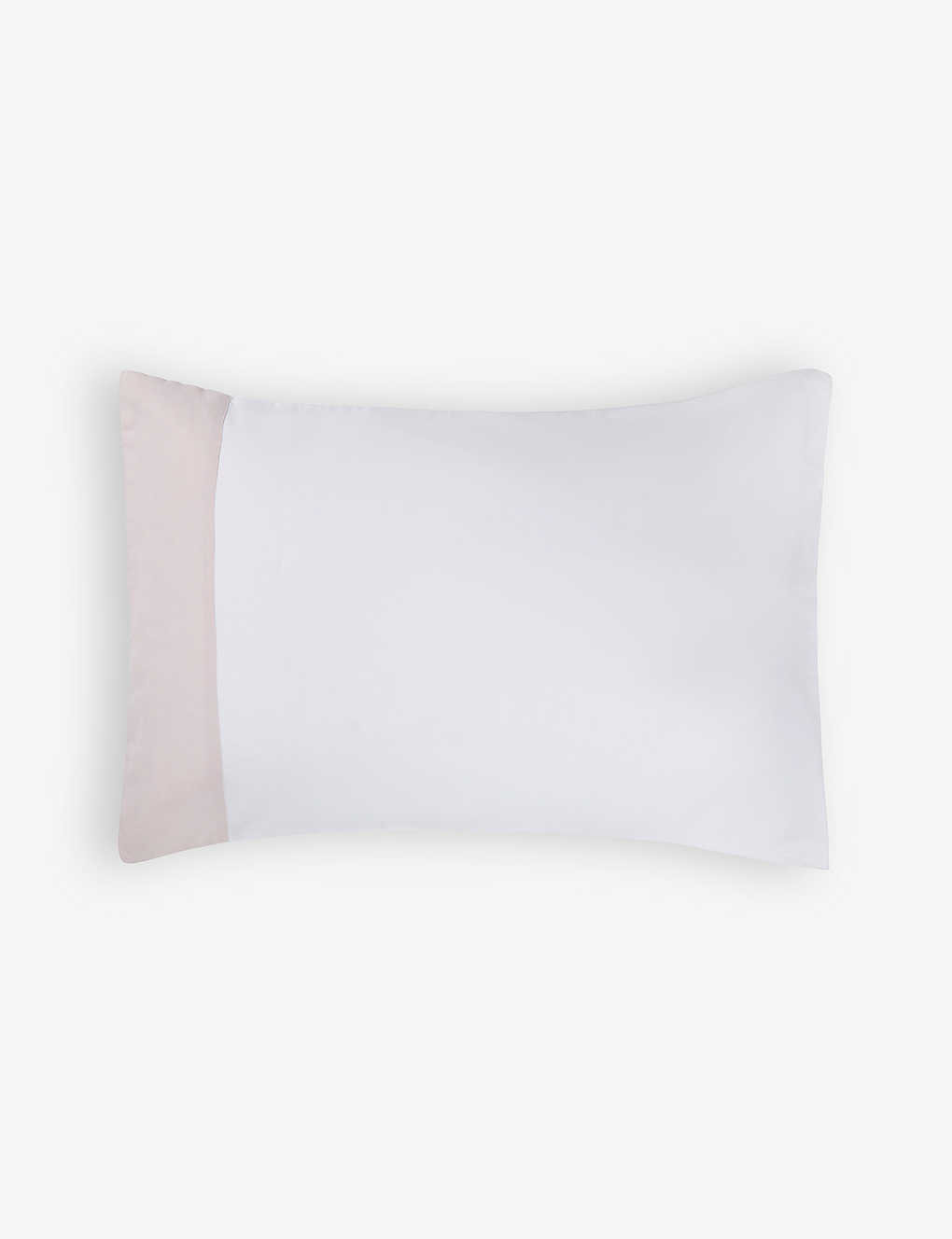 The White Company Petalstrpe Portobello Contrast-border Cotton Pillowcase 50cm X 75cm