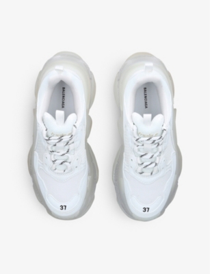 Women's Triple S Clear Sole faux-leather and mesh trainers