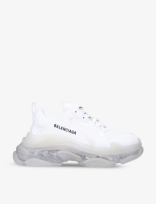 BALENCIAGA - Women's Triple S Clear Sole faux-leather and mesh