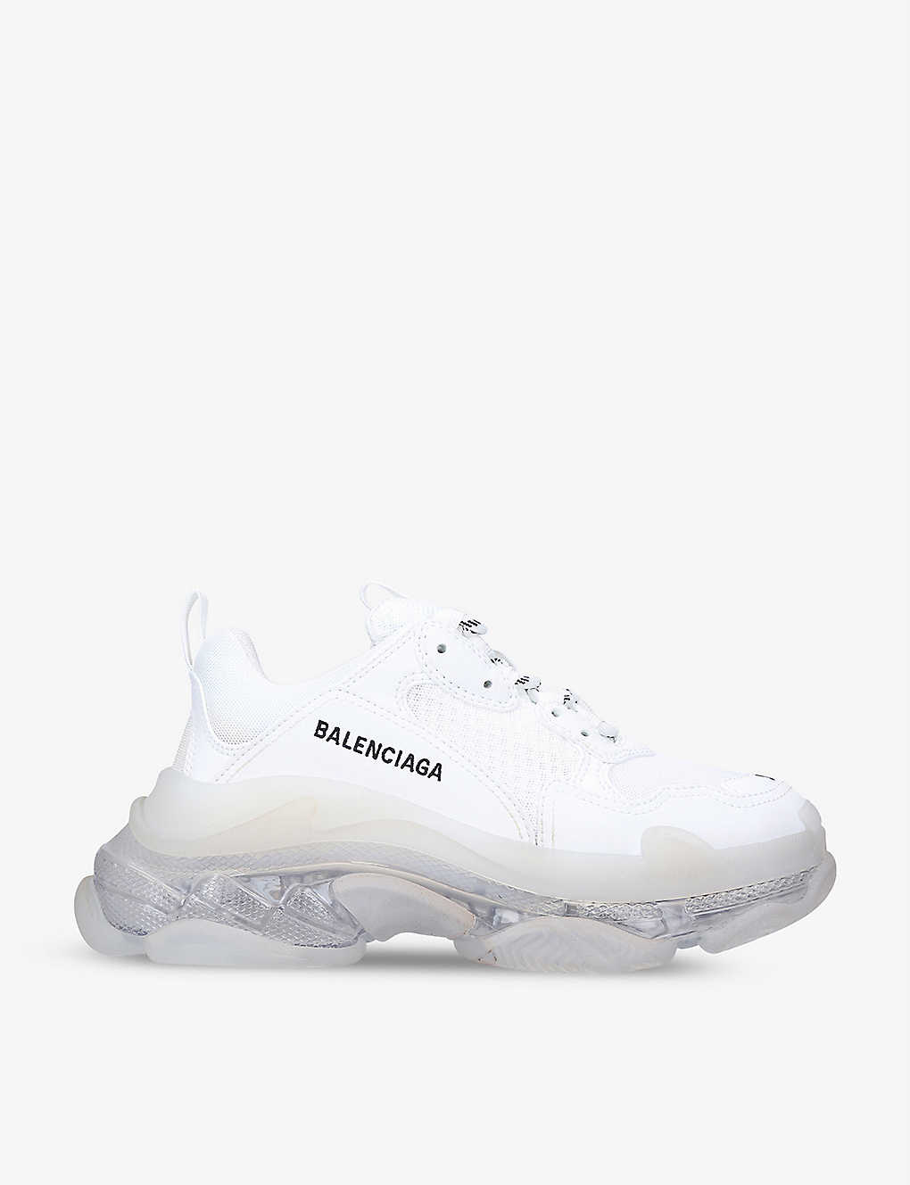 Balenciaga Women's White Women's Triple S Clear Sole Faux-leather And Mesh Trainers In White/oth