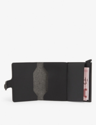 Shop Secrid Black Miniwallet Faux-leather And Aluminium Wallet