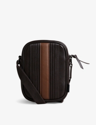 TED BAKER: Evver striped PU leather flight bag