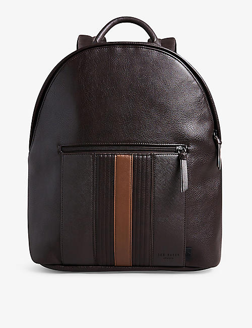 TED BAKER: Esentle stripe-design faux-leather backpack