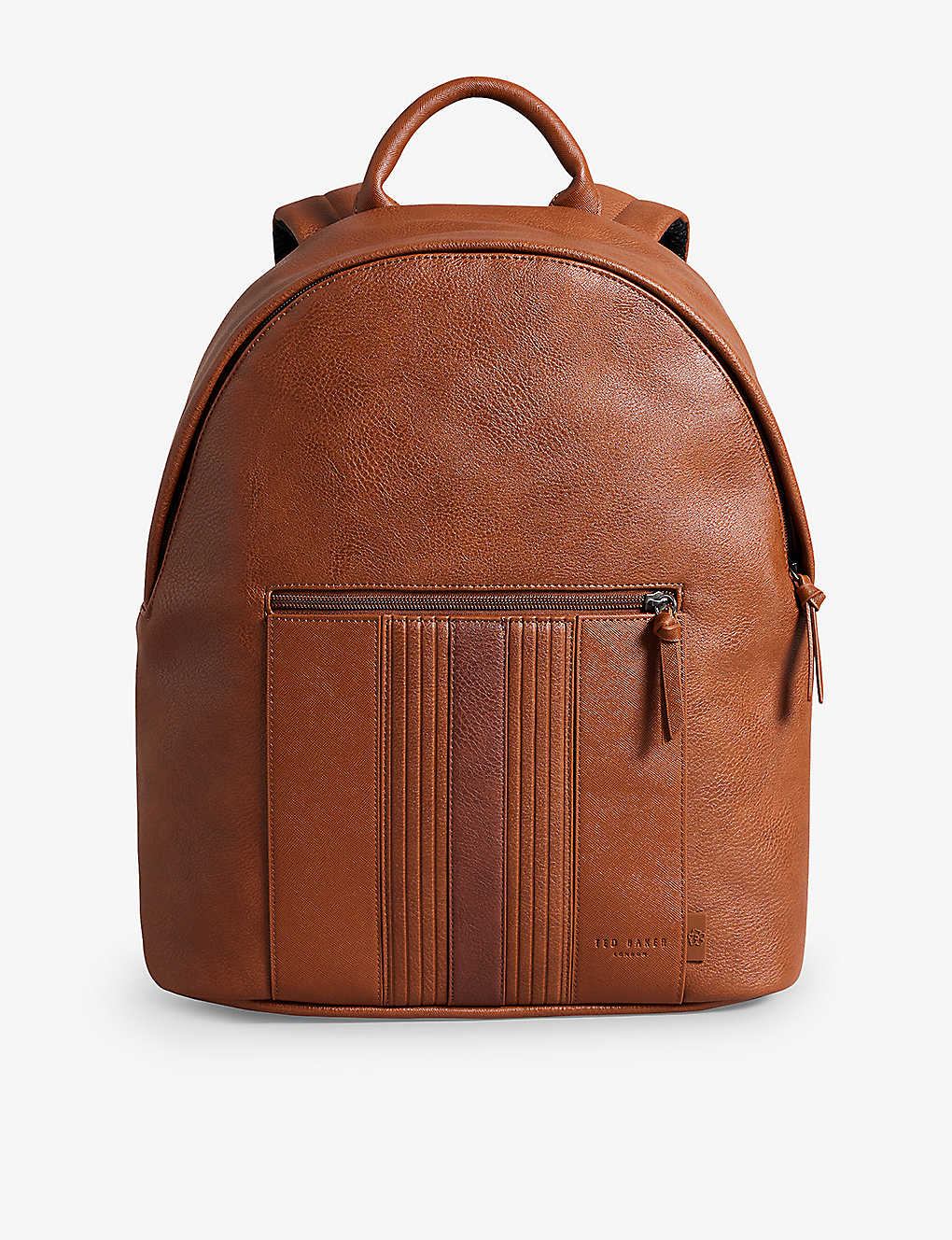 Ted Baker Mens Tan Esentle Stripe-design Faux-leather Backpack