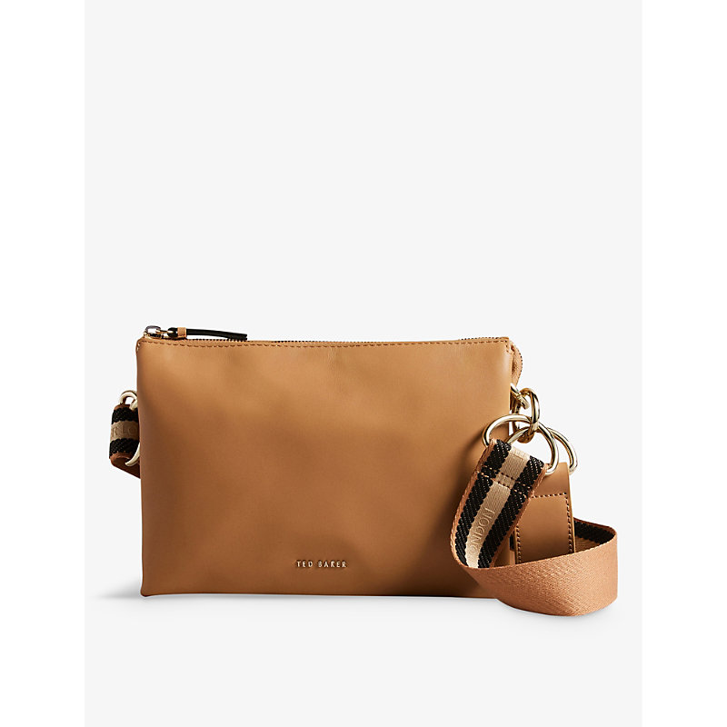 Ted Baker Womens Taupe Darceyy Leather Cross-body Bag